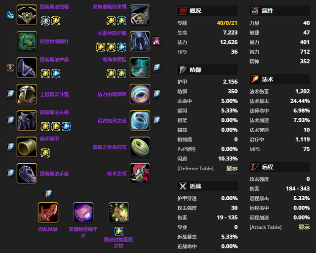 魔兽世界s4赛季法师装备属性一览，奥法4阶段BIS装备一览