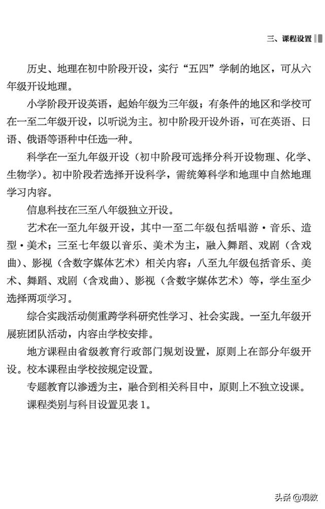 什么是课程设置，什么是课程设置的原则（最新义务教育2022年课程设置方案）