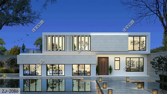 简洁大气实用二层别墅，20×12米二层现代别墅