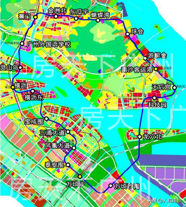 南沙15号线最新规划线路图，南沙人期待的广州地铁15号线走向又有变动