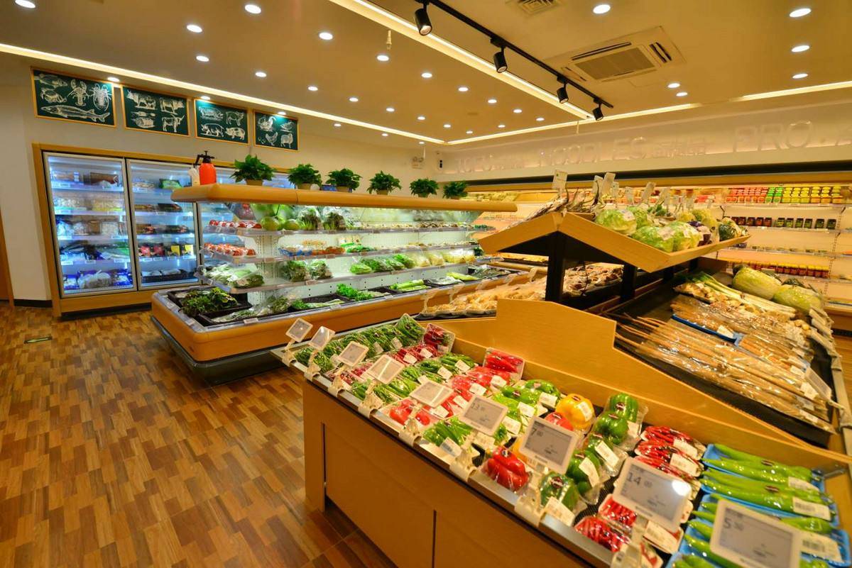 服装超市装修效果图大全,重庆生鲜肉店装修效果图—四款生鲜超市
