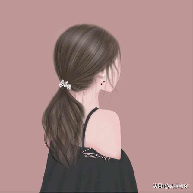 侧脸图片女生唯美，侧脸女生头像唯美微信（超美超温柔的手绘女生背影头像手绘女生背影头像）