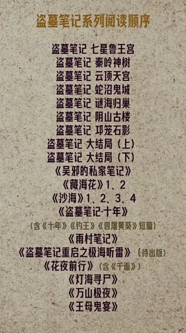 盗墓笔记全部系列整理，盗墓笔记小说十年总结篇（盗墓笔记正确观影顺序）