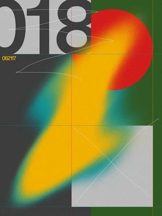 渐变构成图片作业，渐变构成图片设计作业分享展示（画面缺乏层次感）