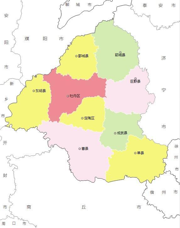 菏泽市各区县人口和面积排行榜，菏泽市各区县GDP