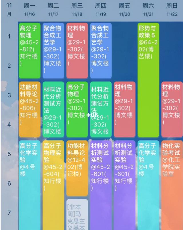 大学上课时间表，一般的大学课程表具体作息时间（明眼人一眼就能分辨）