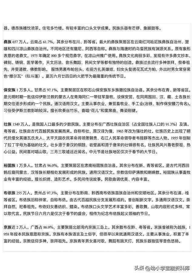 56个民族都有什么族，中国56个民族介绍