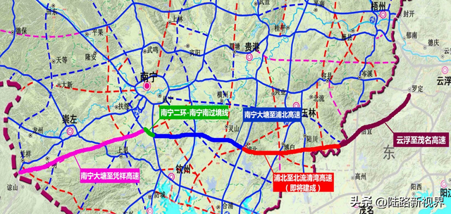 广西交通项目最新规划图，广西新建多条高速路