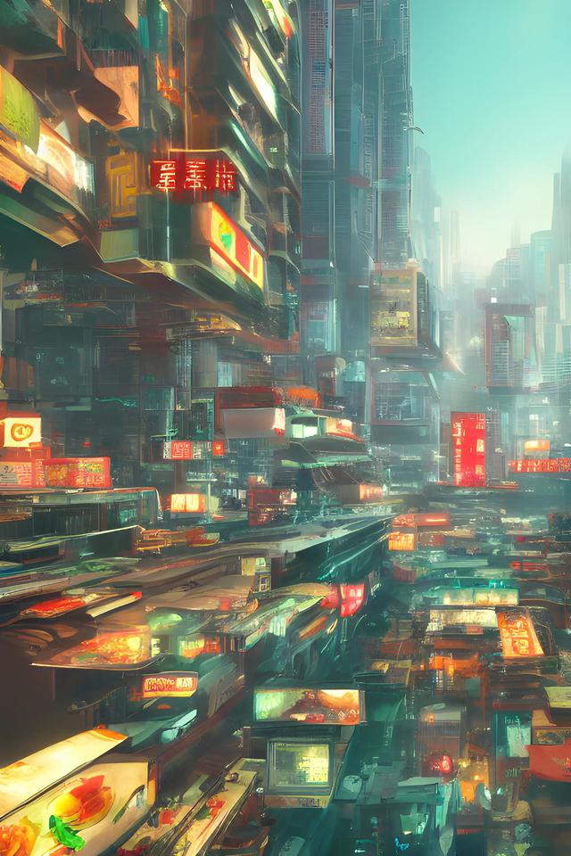 未来世界儿童画，未来世界的儿童画怎么画（看Ai绘画寻找灵感《未来广东》）