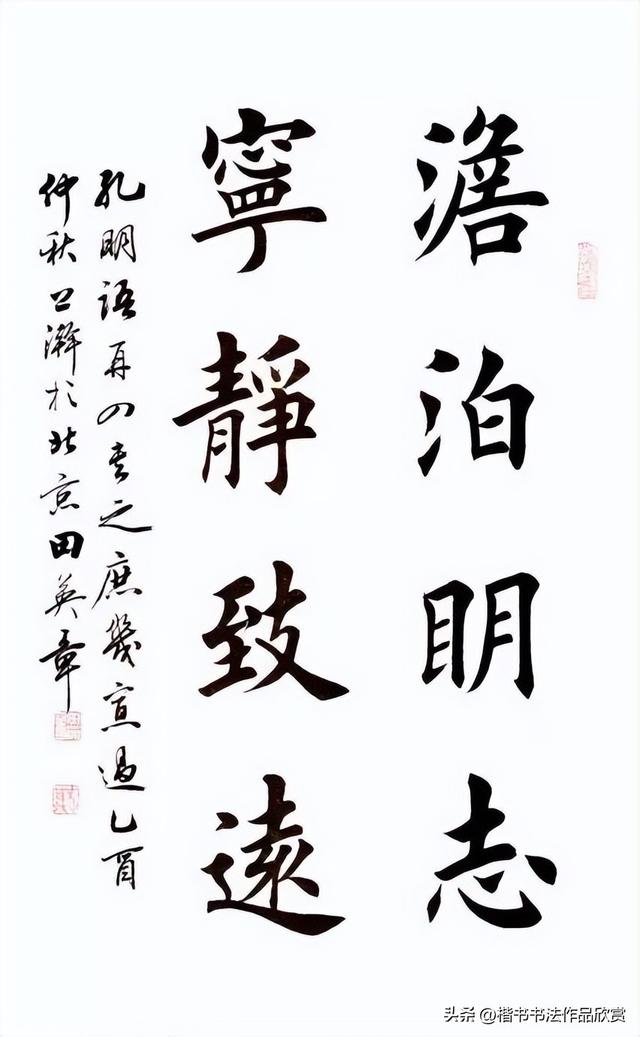 毛笔字作品有哪些，毛笔字作品欣赏图片（田英章毛笔楷书欣赏）