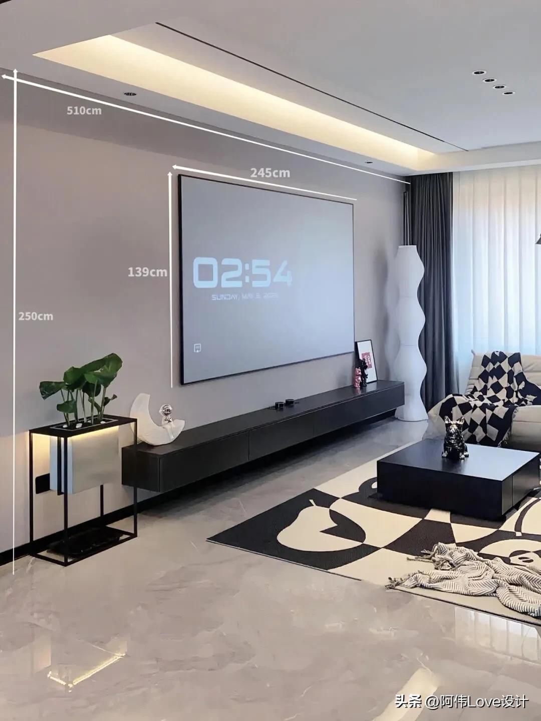 电视机标准尺寸一览表，电视机尺寸有哪些（30多款电视背景墙尺寸）