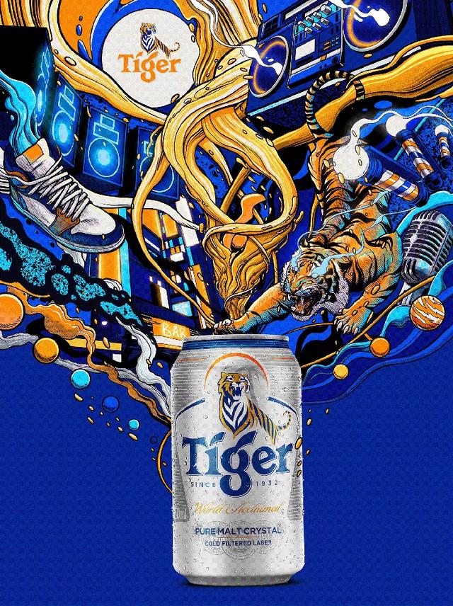 tiger啤酒，虎牌啤酒简介（啤酒海报设计）