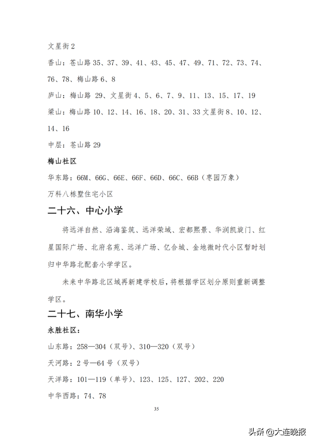 2022年大连甘井子区各所中学指标，甘井子区中小学学区划分