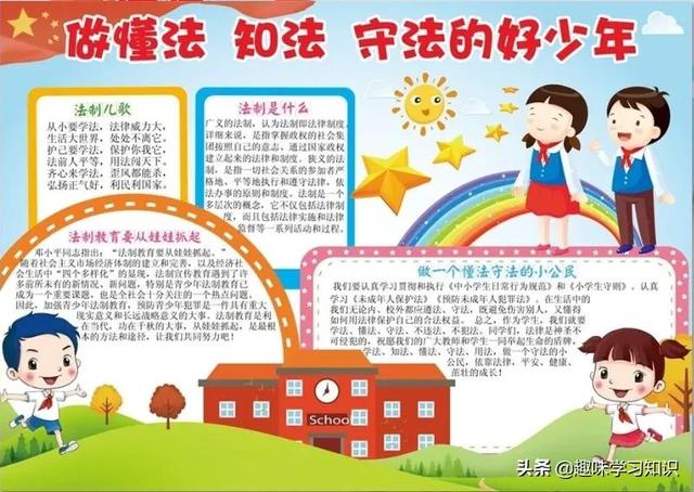 法制安全手抄报内容，小学生安全法制手抄报内容（中小学普法手抄报合集，请收藏）