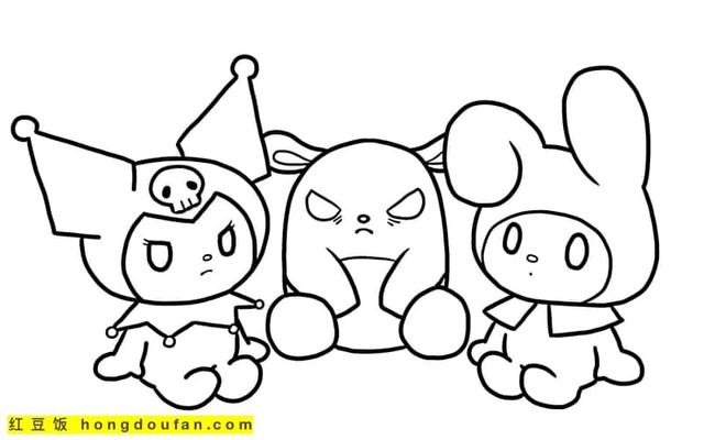 美乐蒂简笔画教程，我想看美乐蒂的画法（8张女孩子们最喜欢的凯蒂猫美乐蒂益智涂色简笔画）