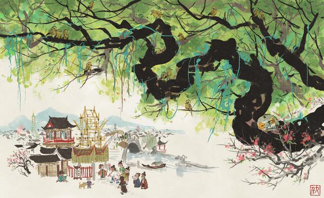 电脑原始桌面壁纸，电脑桌面怎么恢复原始壁纸（趣味古风电脑桌面分区壁纸）
