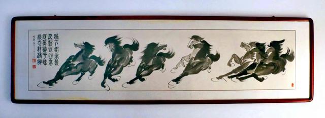 八骏图的正确挂法，客厅挂八骏图的风水讲究（马增福老师书画作品《八骏图》）