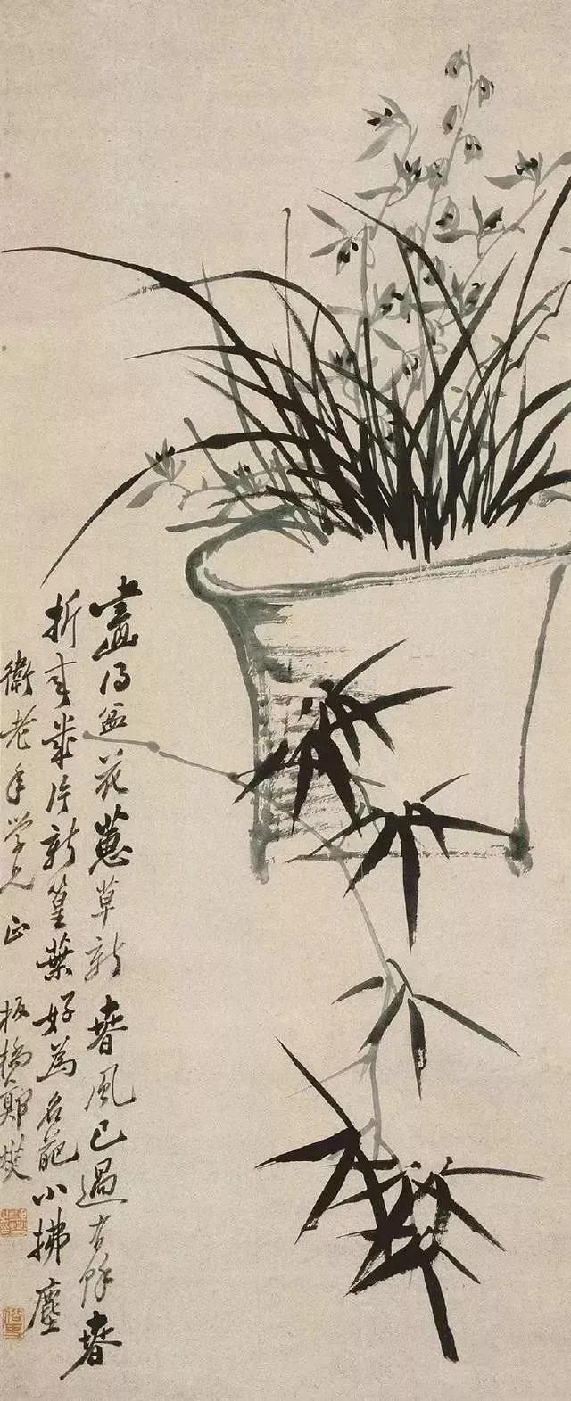 郑板桥兰竹图艺术鉴赏，扬州八怪之一郑板桥笔下兰花竹子
