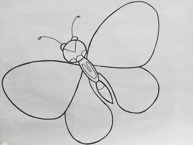 蝴蝶怎么画简单好看，如何画一个简单蝴蝶（《蝴蝶》线描画绘画过程）