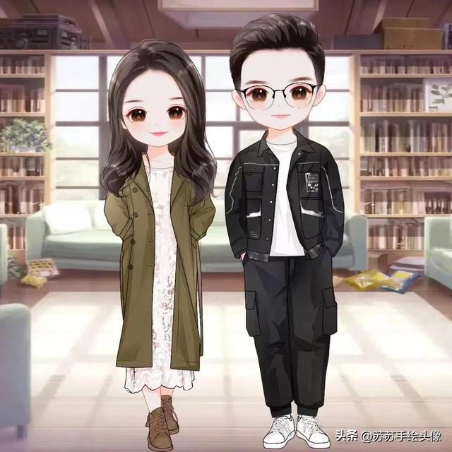 情侣头像 只期待后来的你能快乐.，情侣头像二人专用微信（甜蜜幸福的卡通情侣头像）