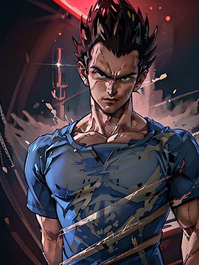 贝吉塔是宇宙战斗民族赛亚人的王子,发型奇特,脸上始终带着一股傲慢和