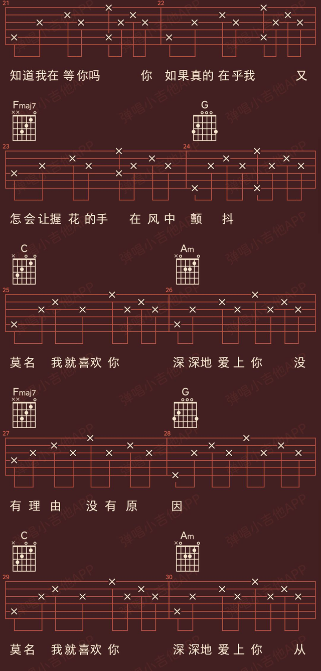 世界第一等吉他谱，世界第一等吉他谱c调（好谱分享：你知道我在等你吗）
