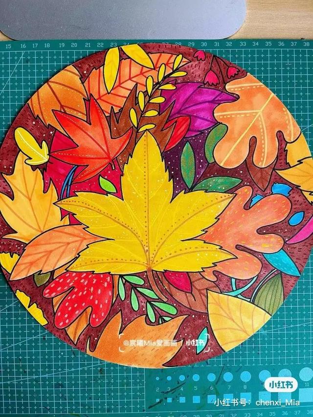 秋天最简单的画，简单秋天的简笔画方法（50张马克笔色彩丰富的秋天主题装饰画）