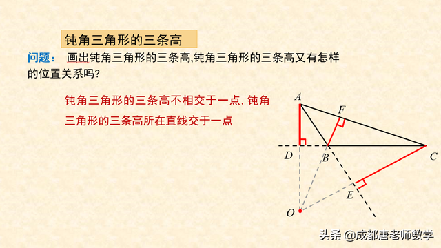 钝角三角形怎么画，锐角三角形和钝角三角形怎么画（为什么钝角三角形的高在外面）