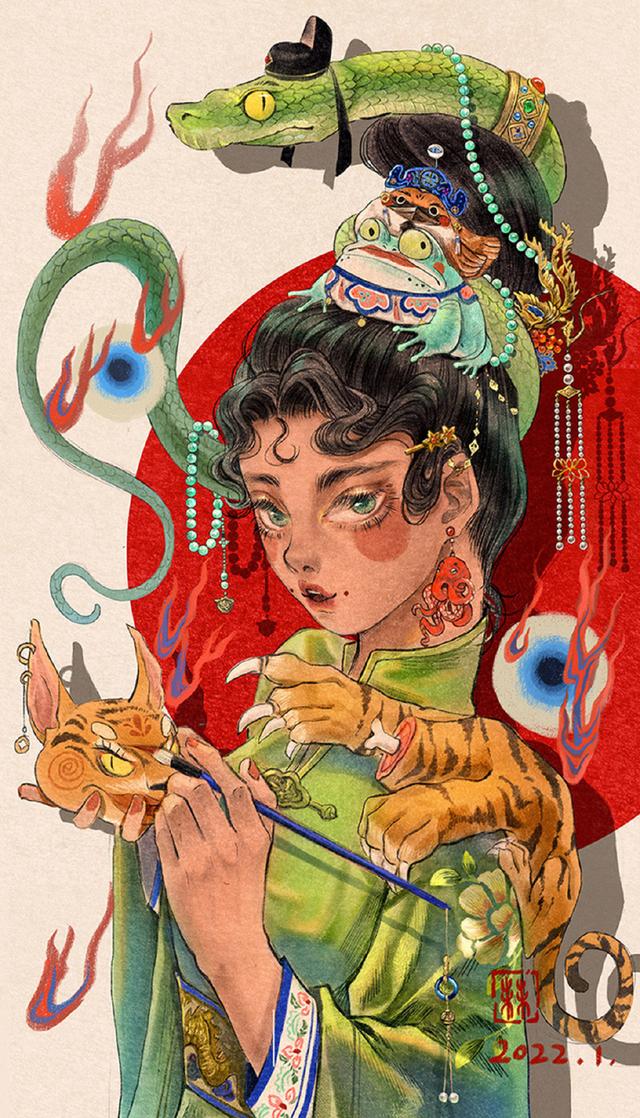 可爱绿色系治愈系插画背景图，微信头像，可爱绿色系治愈系插画背景图|可爱治愈的生活（幸得识卿桃花面）