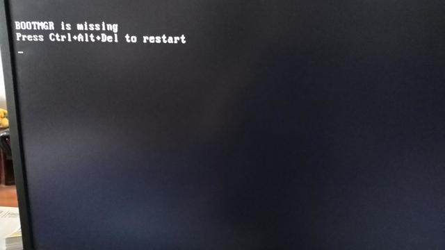 一用户电脑开机显示BOOTMGR is missing，进不了系统？没法干活了