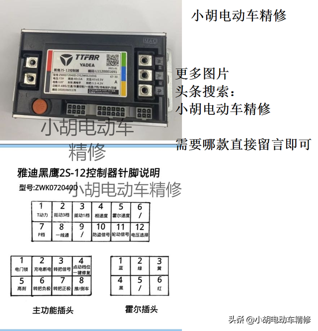 雅迪电动车查型号，雅迪电动车自身有定位（电动车模块控制器针脚图大合集）