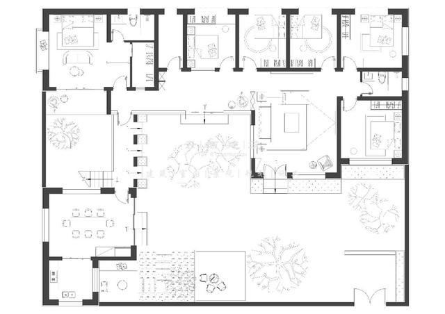 一层合院现代别墅设计图，14款高颜值又实用的一层乡村别墅