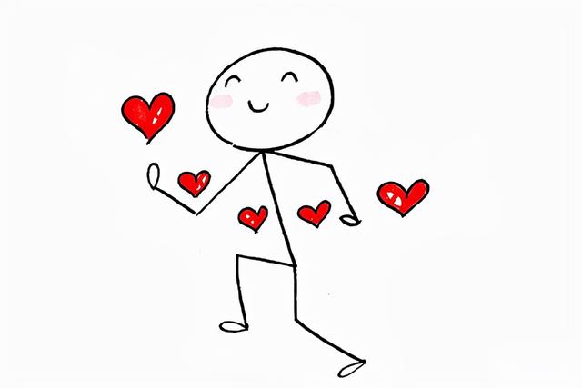 火柴人元素画法，火柴人的简单画法（小心心发射biubiubiu,火柴人表白简笔画模板）