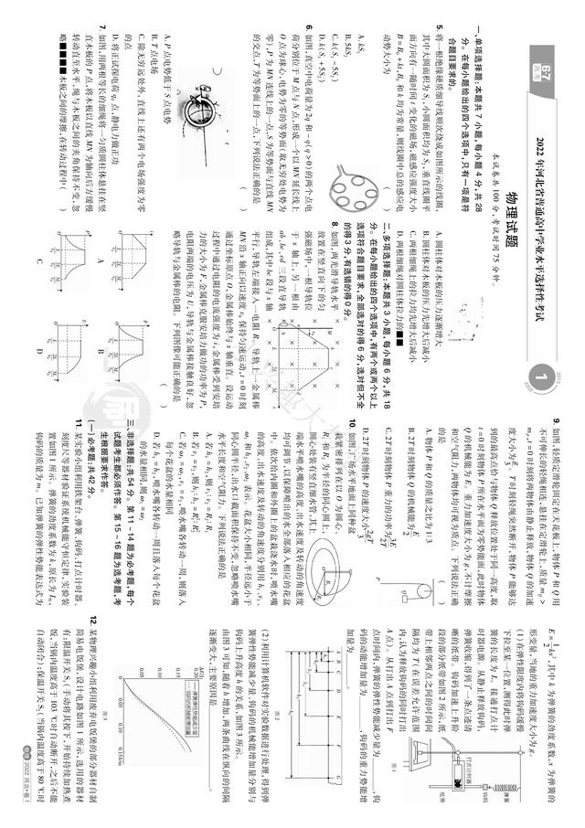 2022河北高考物理，2022河北高考专科批平行志愿物理科目类投档最低分是多少（2022河北省高考物理考试）