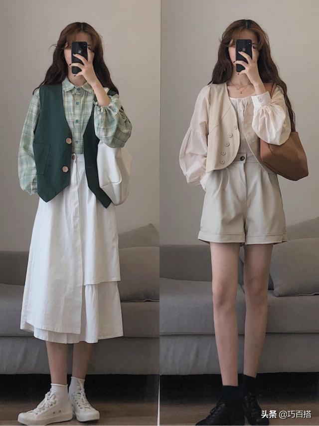 长款春季配色马甲怎么搭配，春季绝美的马甲穿搭