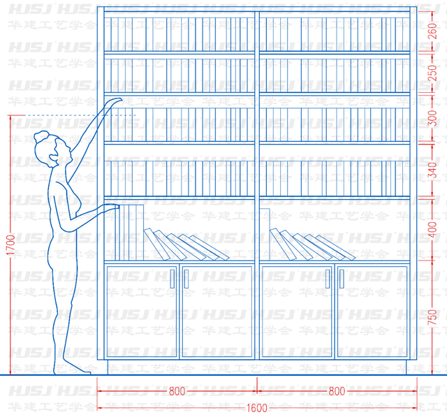 书架尺寸标准尺寸，书架尺寸标准尺寸图片（HJSJ-2021）