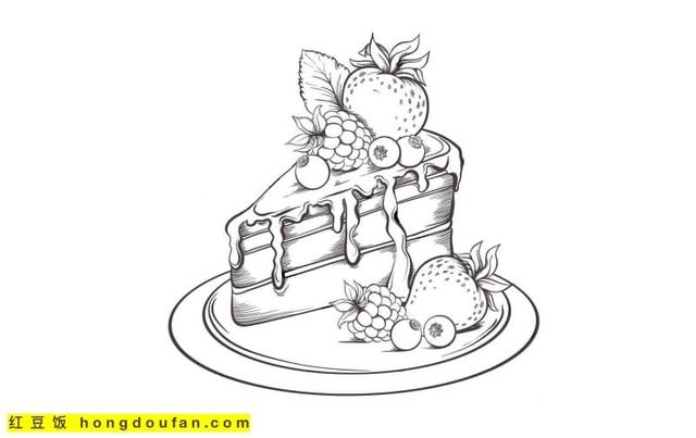 蛋糕简笔画图片，简笔画蛋糕怎么画（10张生日蛋糕卡通涂色简笔画）