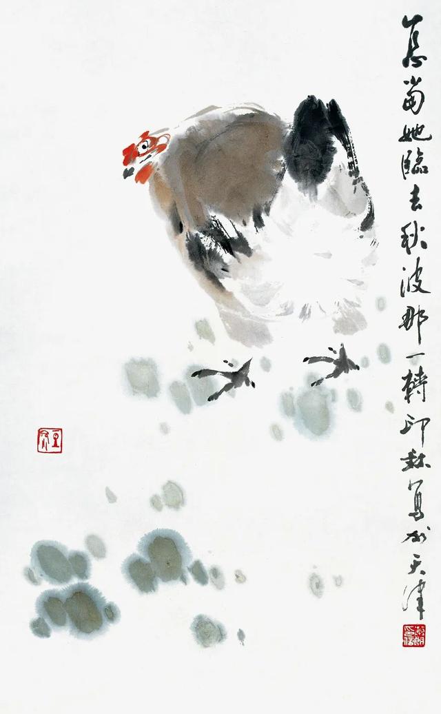 如何画牛,萧朗笔下的鸡:雄鸡赳赳(怎么画牛最简单最好看)