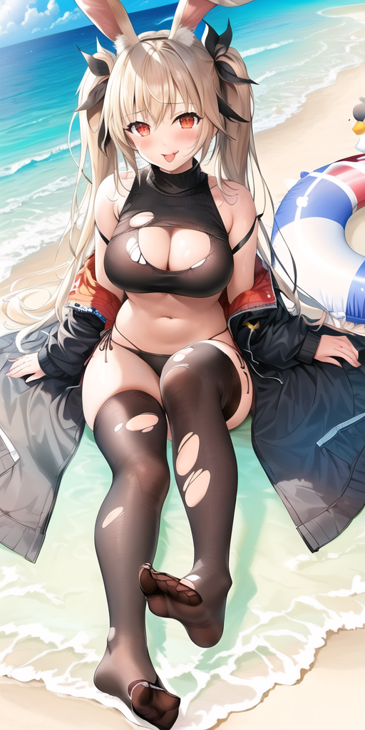 夏天的画怎么画简单又漂亮，夏天简笔画怎么画（AI绘画 海边夏日3）