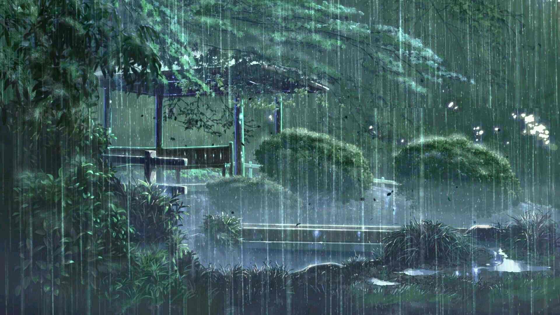 动漫下雨风景壁纸图片