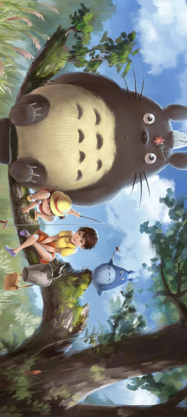 龙猫壁纸高清大图(龙猫全面屏手机壁纸)