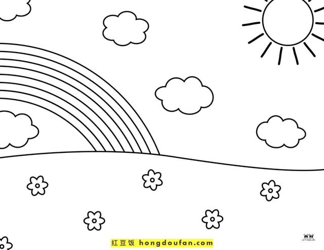 太陽簡筆畫帶顏色,太陽怎麼畫 美術(9張晴天雨天風景太陽雲朵塗色卡通