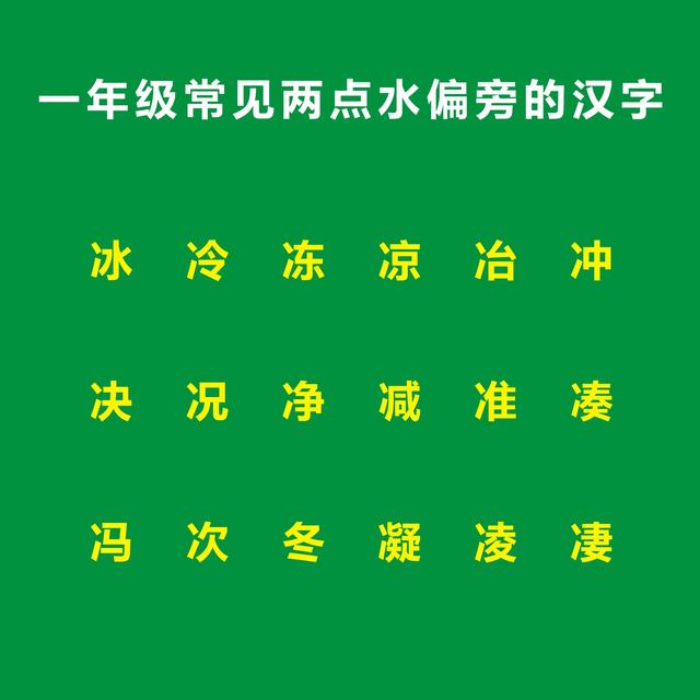 两点水的字有什么，带两点水的字有哪些（一年级两点水汉字的学习考试知识点）