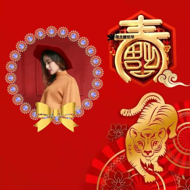 虎年系列头像微信，虎年系列头像（金色虎年福字微信头像）
