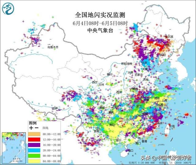 中国天气雷达图，雷达卫星地图（大范围雷电席卷我国）