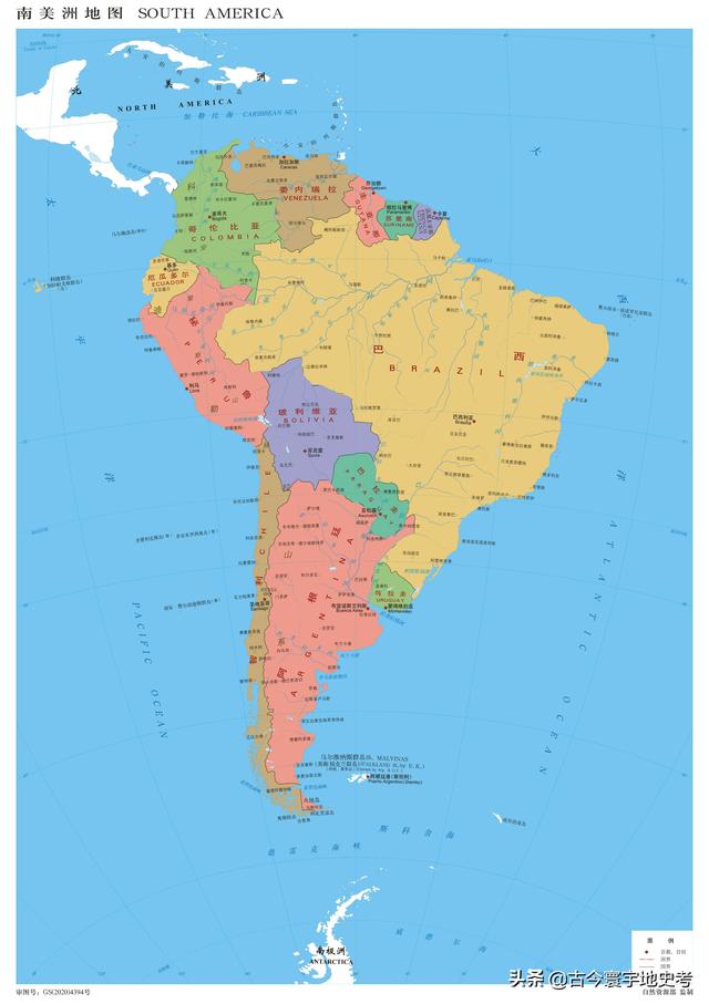 世界地图册北美洲，北美洲、南美洲和大洋洲各国行政区划图