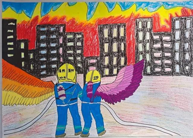幼儿园绘画图片大全简单漂亮，幼儿园大班画画图片简单漂亮（“我是小小消防员”优秀绘画作品展播）