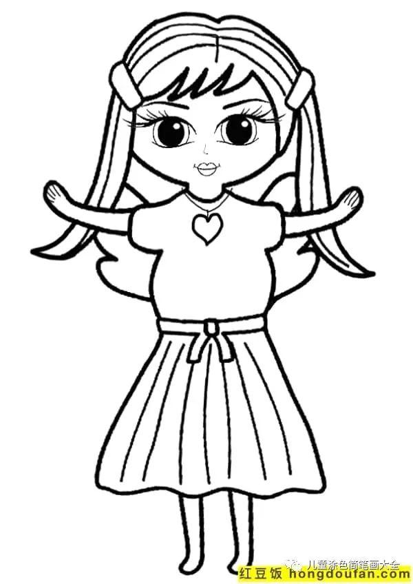 超萌超简单卡通女孩画法可爱(109张超极简案的q版娃娃小女生小姐姐