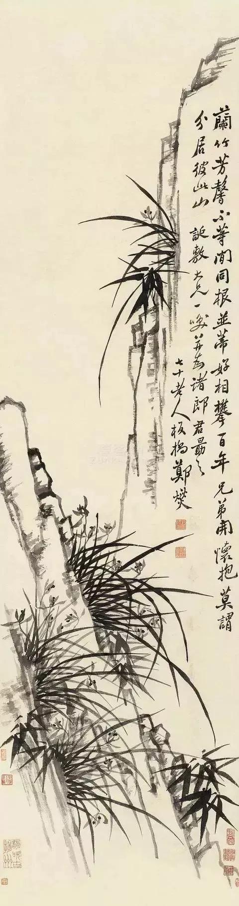 郑板桥兰竹图艺术鉴赏，扬州八怪之一郑板桥笔下兰花竹子