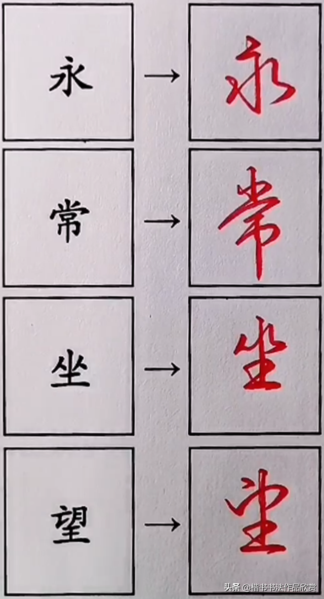 怎样写字好看又快，35个日常用字的行书连笔写法技巧